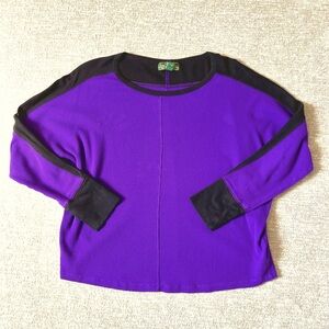 Vintage L-RL Lauren Active Women’s Purple/Black Cotton Top Sz. XL